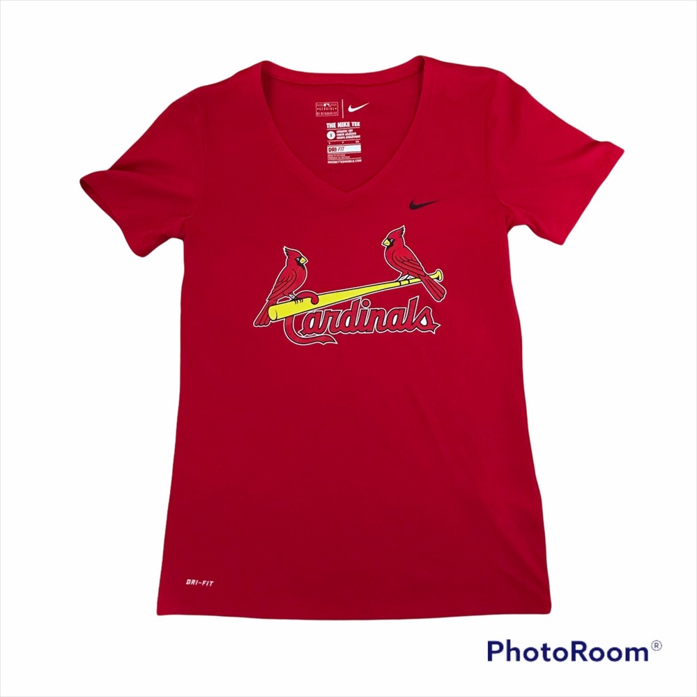 Nike V-Neck Dri-Fit St. Louis Cardinals Top Size Small Athletic Cut NWOT